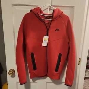 Nike Red Zip-Up Hooded Sweater